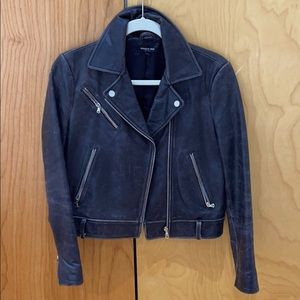 Kenneth Cole New York Leather Moto Jacket